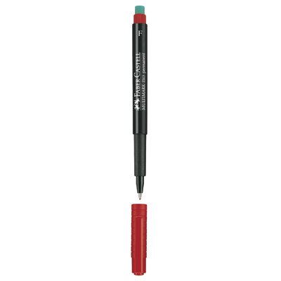 Foliopis Multimark z gumką OHP 0,6 (10) permanentny F czerwony FABER-CASTELL