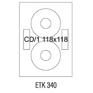 Etykieta samoprzylepna EMERSON A4 CD 118*118 100szt biała nr010