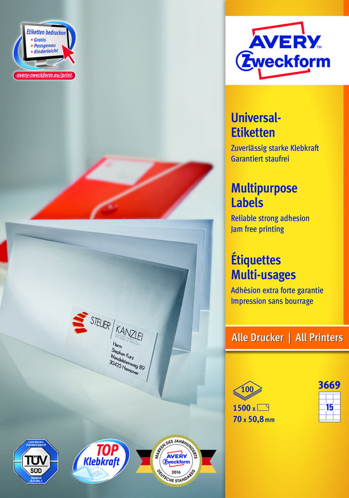 Etykiety ZWECKFORM ZF 70x50,8 3669