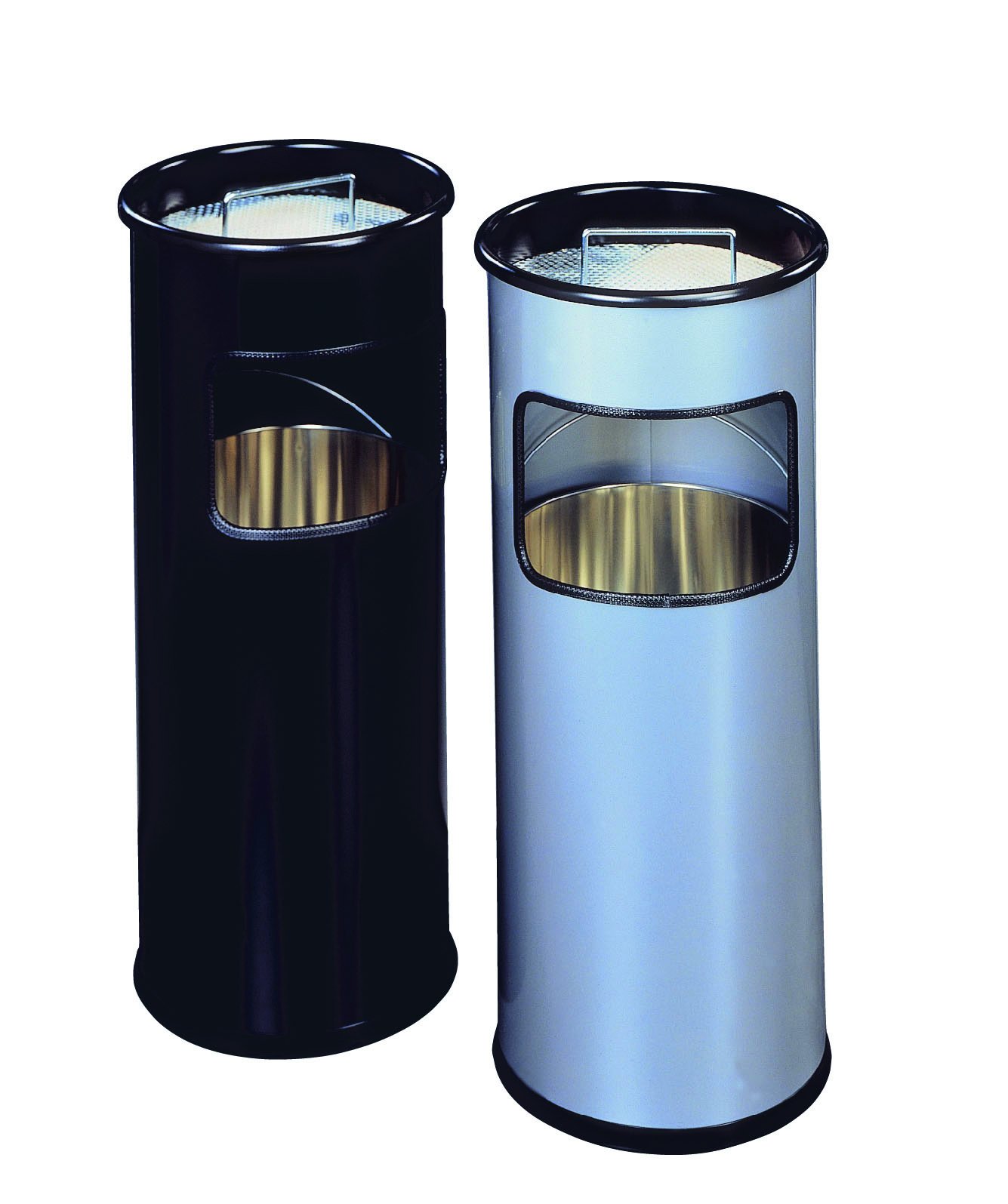 Kosz na śmieci 17l DURABLE metalowy, okrągły, z popielnicą, kolor srebrny