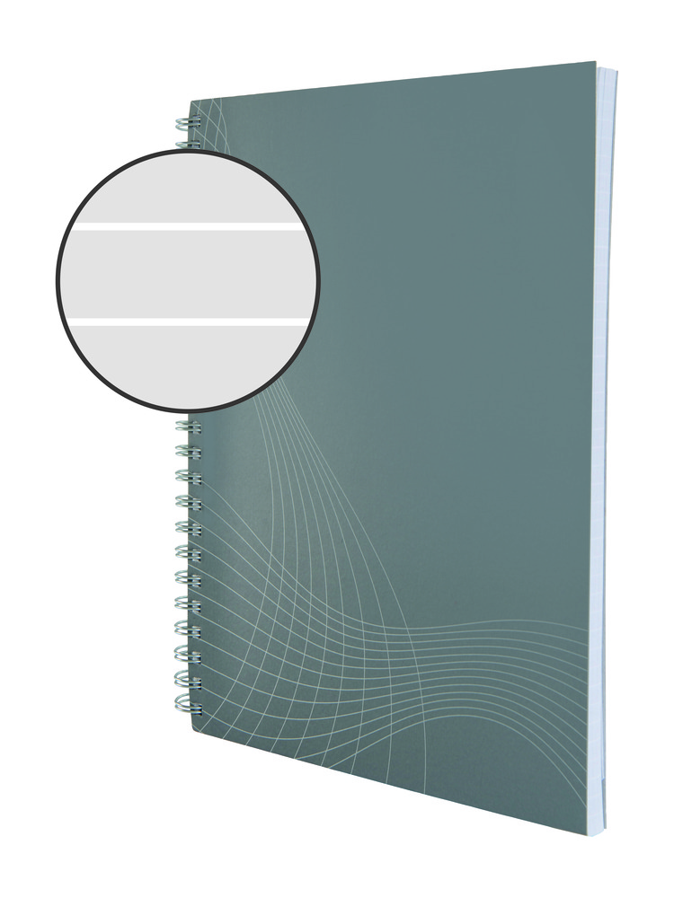 Kołonotatnik A5/80 Notizio linie AZ 7010 oprawa kartonowa jasnoszara, linijka