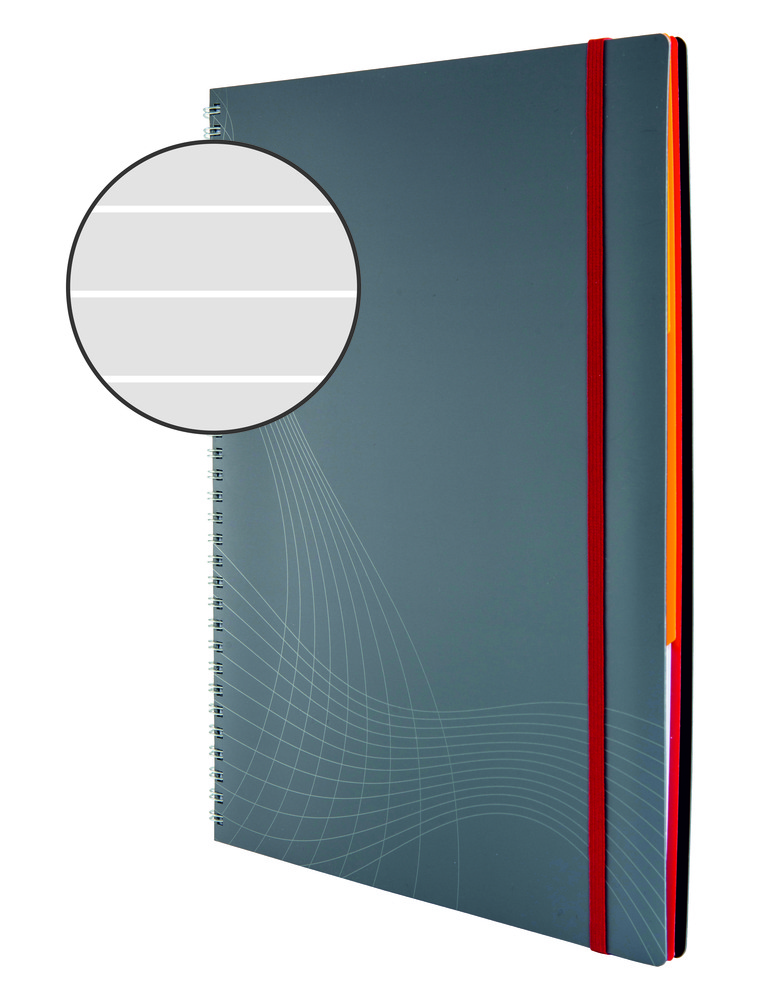 Kołonotatnik Notizio; oprawa - tworzywo sztuczne linie; 90 kartek; elastyczna g