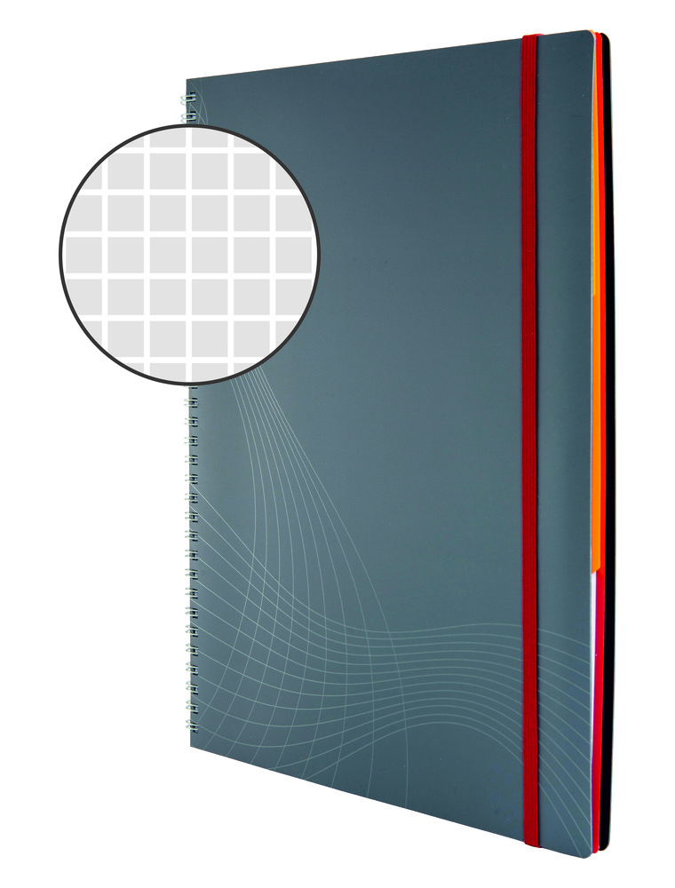 Kołonotatnik Notizio; oprawa - tworzywo sztuczne kratka; 90 kartek; elastyczna