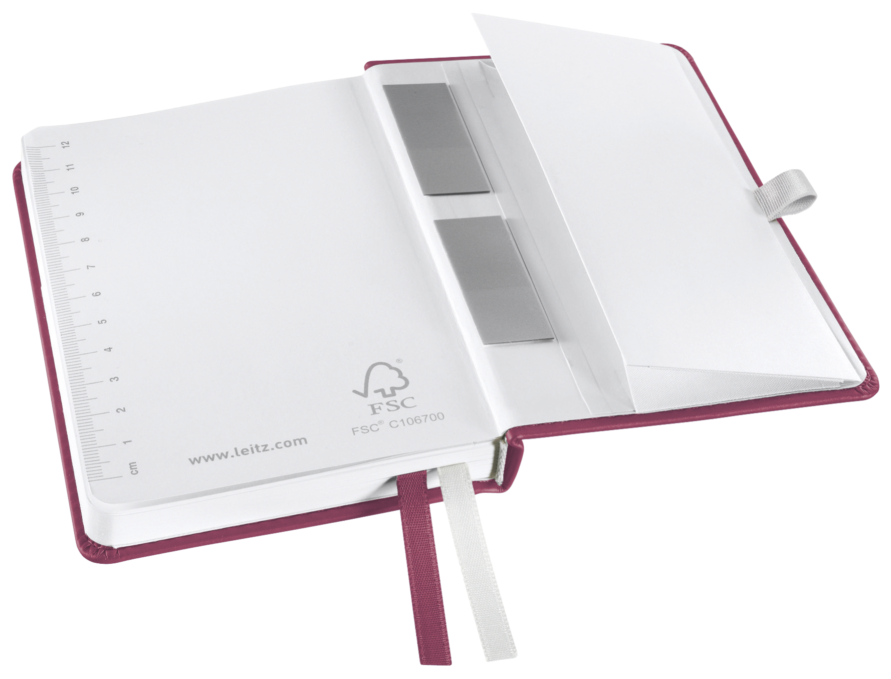 Notatnik w twardej oprawie Leitz Style A6 kratka, rubinowa czerwień