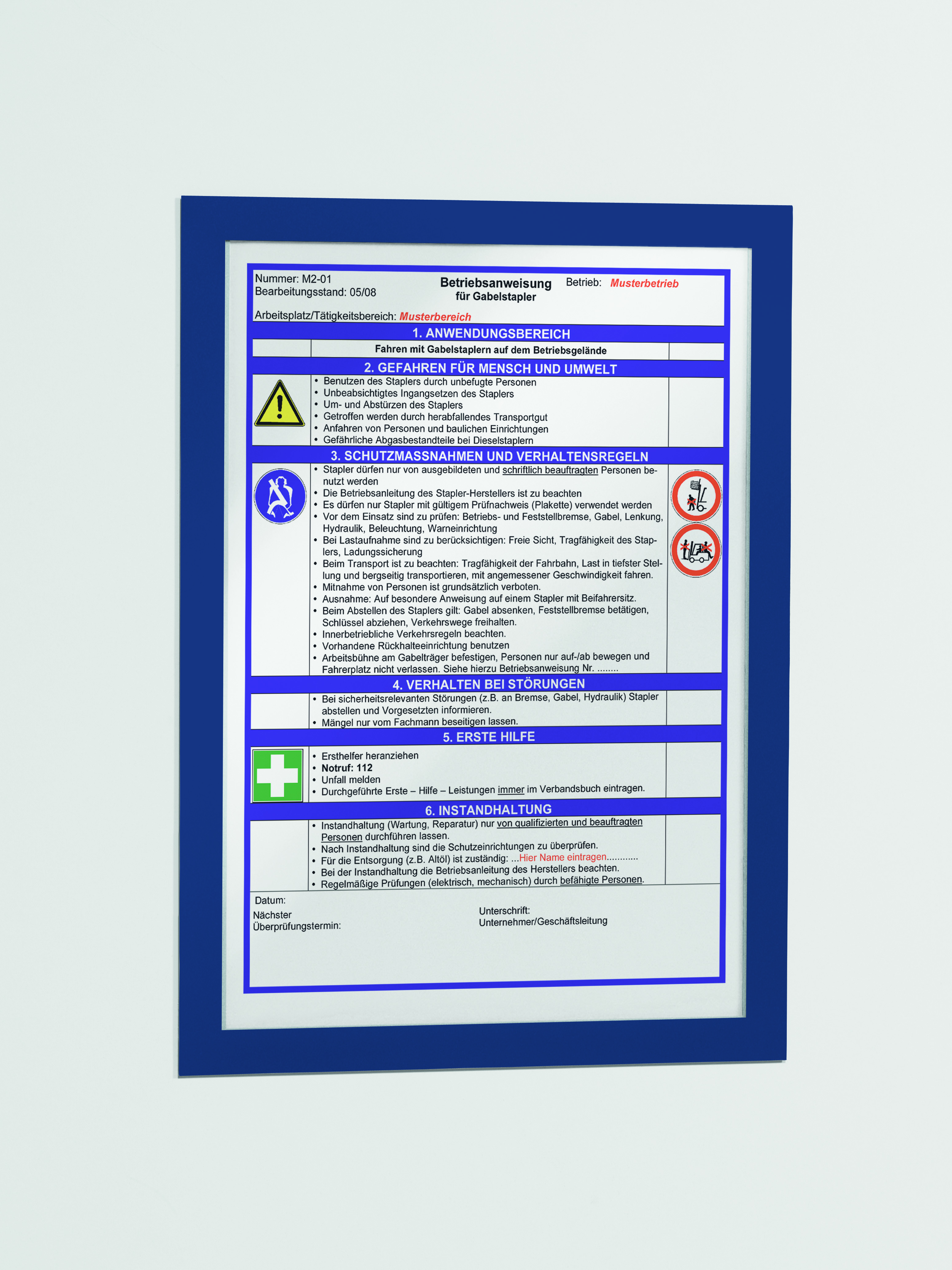 Ramka MAGAFRAME A4 - samoprzylepna magnetyczna , granatowa Durable