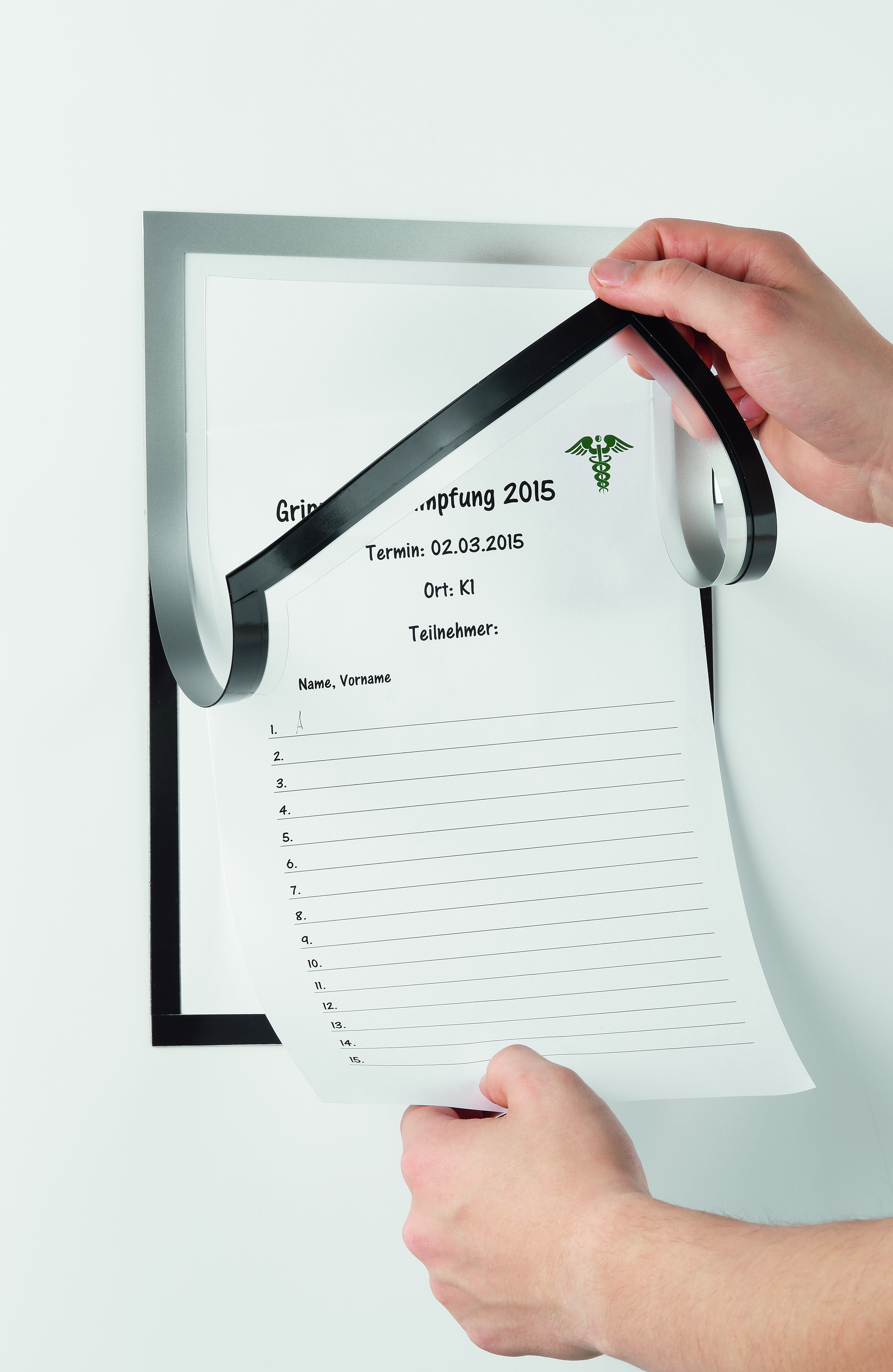 Duraframe NOTE A4 samoprzylepna ramka,srebrna DURABLE