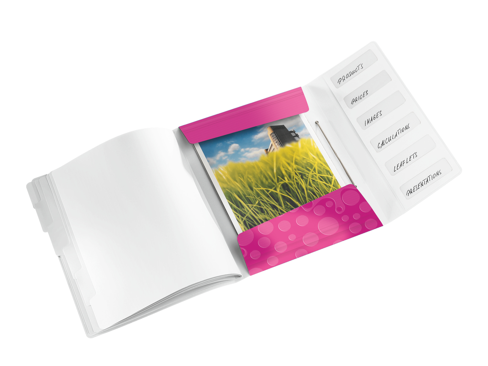 Teczka segregująca Leitz WOW, 6 przekładek 200 k A4 Metaliczna różowa