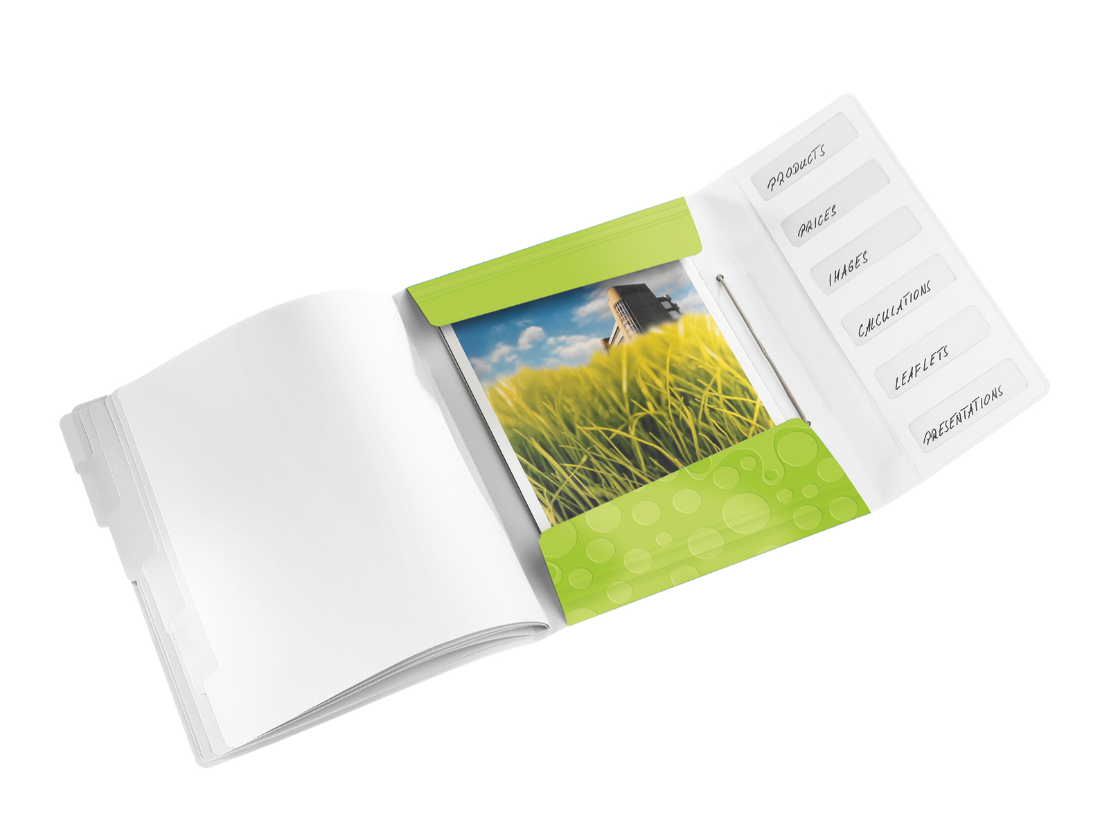 Teczka segregująca Leitz WOW, 6 przekładek 200k A4 Metaliczna zielona