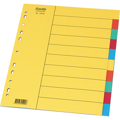 Przekładki A4/5k/karton kolor BANTEX 6045