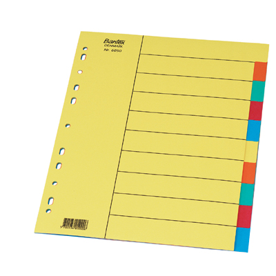 Przekładki A4/10k/karton kolor BANTEX 6050