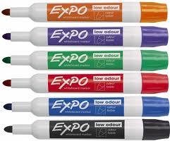 Marker EXPO LOW ODOUR okrągły 58221 czerwony /743891 do tablic PM S0743890