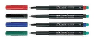 Foliopis Multimark z gumką OHP 1,0 (10) permanentny M zielony FABER-CASTELL