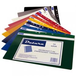 Skoroszyt DATURA A4 twardy wpinany czarny 10 szt