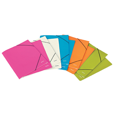 Teczka LEITZ WOW kartonowa z gumką biała perłowa