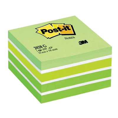Bloczki samoprzylepne 3M POST-IT® 2028-G 76x76 zielony 450 kartek