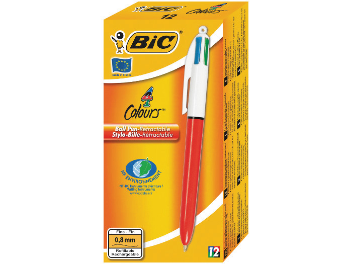 Długopis BIC 4 Colours Fine automatyczny (niebieski, czarny, zielony, czerwony)