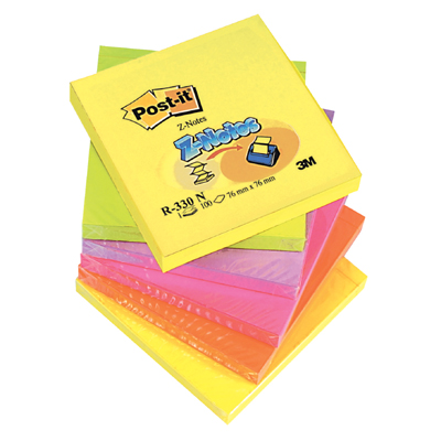 Bloczki samoprzylepne 3M POST-IT® R330-NR 76x76 Mix 100k