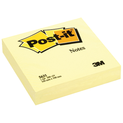 Bloczki samoprzylepne 3M POST-IT® 5635 100x100 żółty 300 kartek