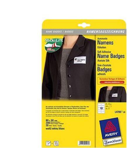 Identyfikatory imienne AVERY Zweckform 80,0 x 50,0 mm samoprzylepne
