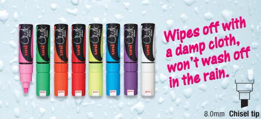 Marker UNI PWE-8K czerwony kredowy