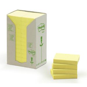 Bloczki samoprzylepne 3M POST-IT® 653-1T 38 x 51 Żółty 24 x 100 kartek