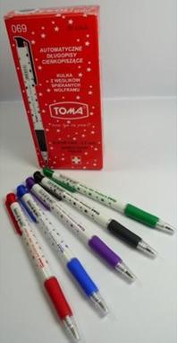 Długopis S-FINE automatyczny czerwony TO-069