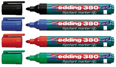 Marker do flipchartów z okrągłą końcówką 1,5-3 mm zielony Edding