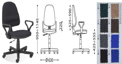 Fotel obrotowy BRAVO Profil GTP z mechanizmem CPT CU-32 zielony