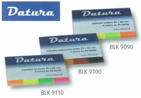Zakładki indeksujące 20x50 brilliant DATURA NSP20/50/D 4 kolory 40 kartek